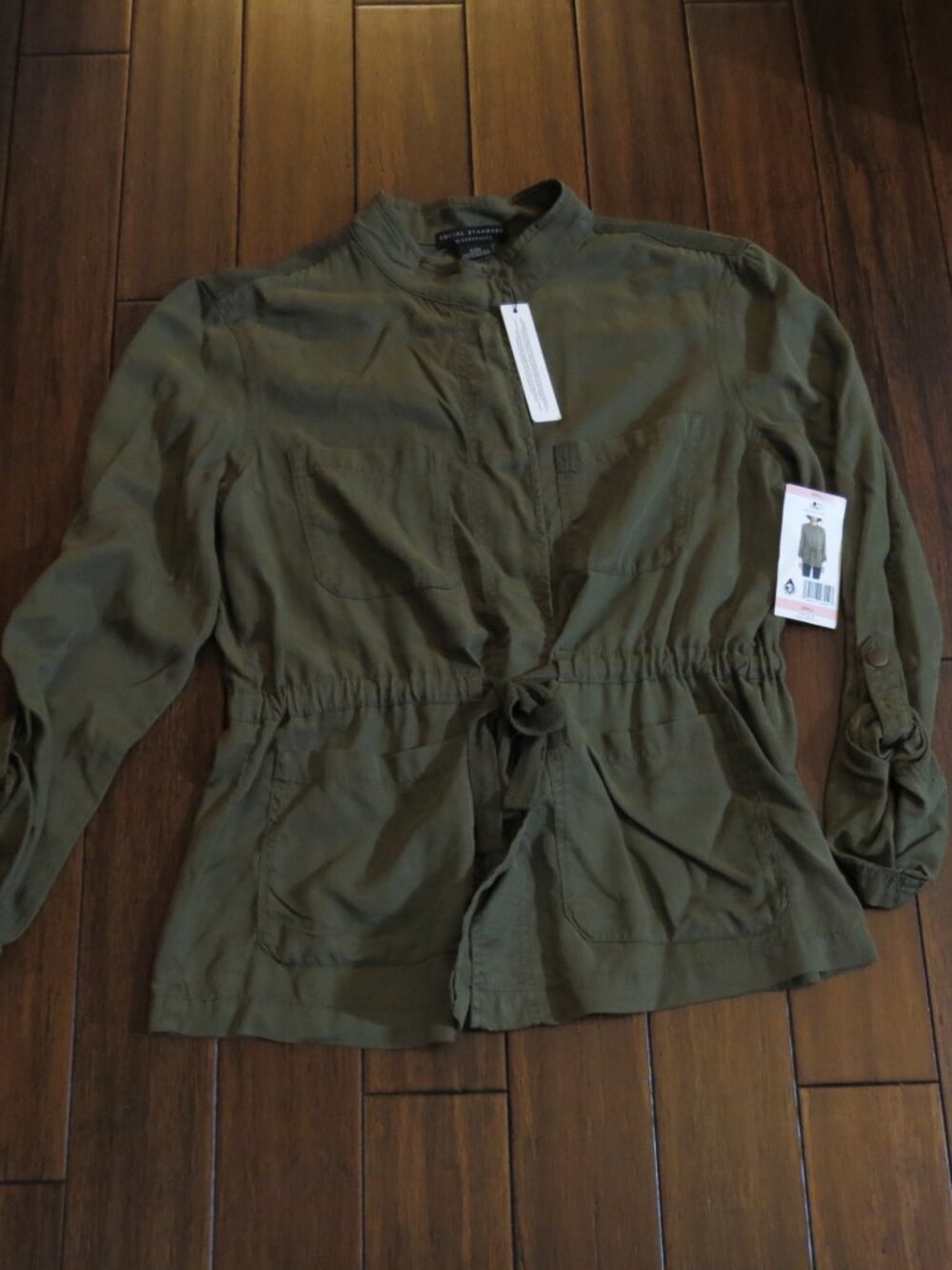 NEW WITH TAGS Social Standard by Sanctuary Small Safari Jacket Drawstring Waist